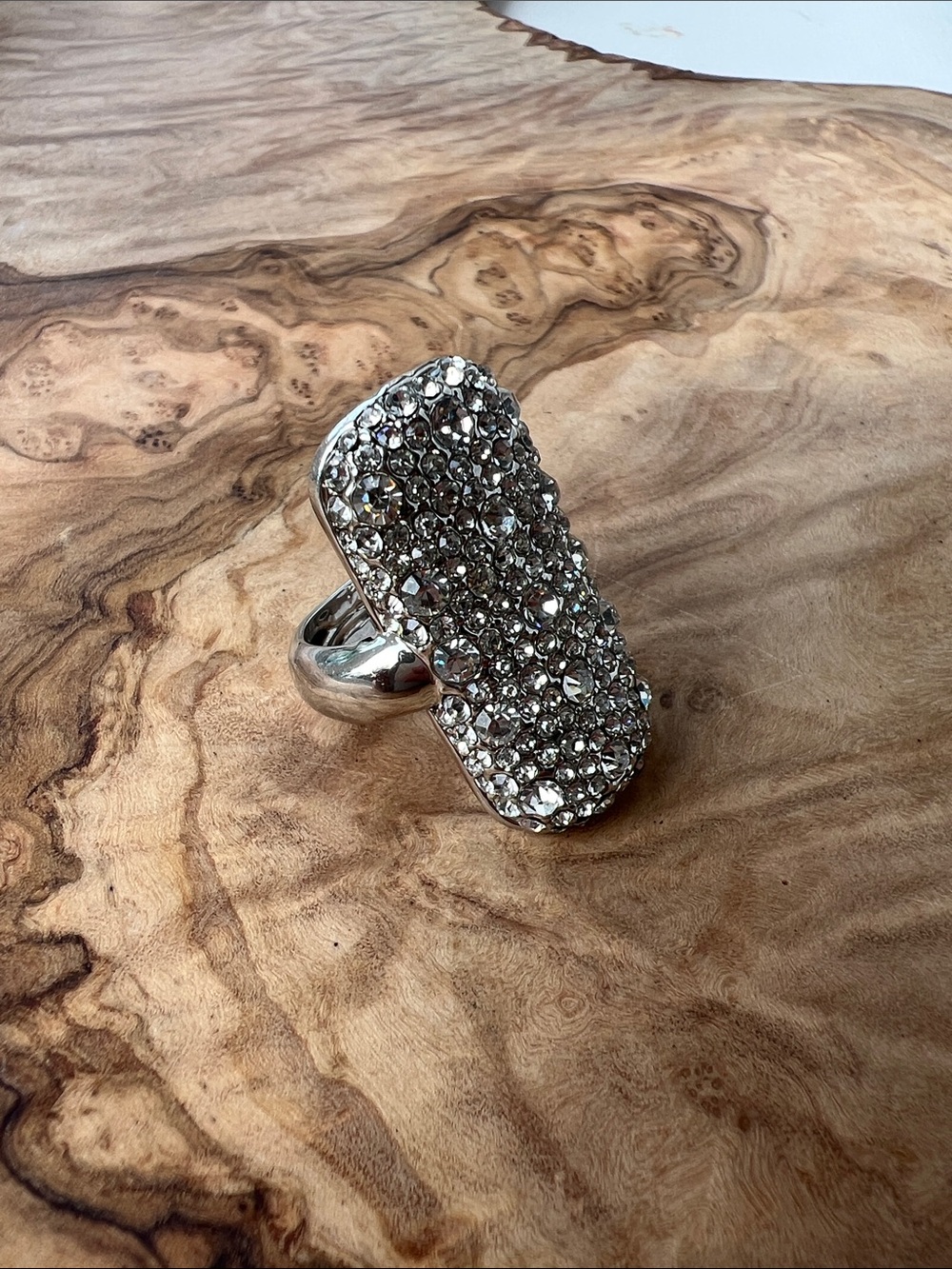 Vince Camuto Silver Pavé Crystal Statement Ring